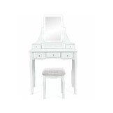 Houten Kaptafel met Spiegel & LED, 35% Korting