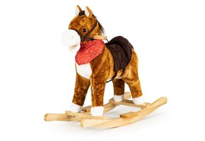 Houten Hobbelpaard voor Kinderen 3+ met Geluid & Bewegende Staart | 46% Korting