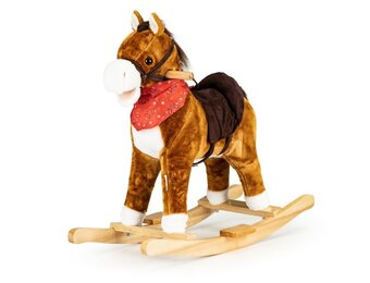 Houten Hobbelpaard met Geluid & Bewegende Staart - 34% Korting