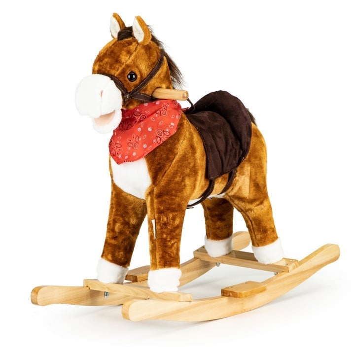 Houten Hobbelpaard met Geluid & Bewegende Staart - 34% Korting