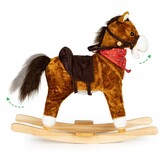 Houten Hobbelpaard met Geluid & Bewegende Staart - 34% Korting