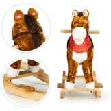 Houten Hobbelpaard met Geluid & Bewegende Staart - 34% Korting