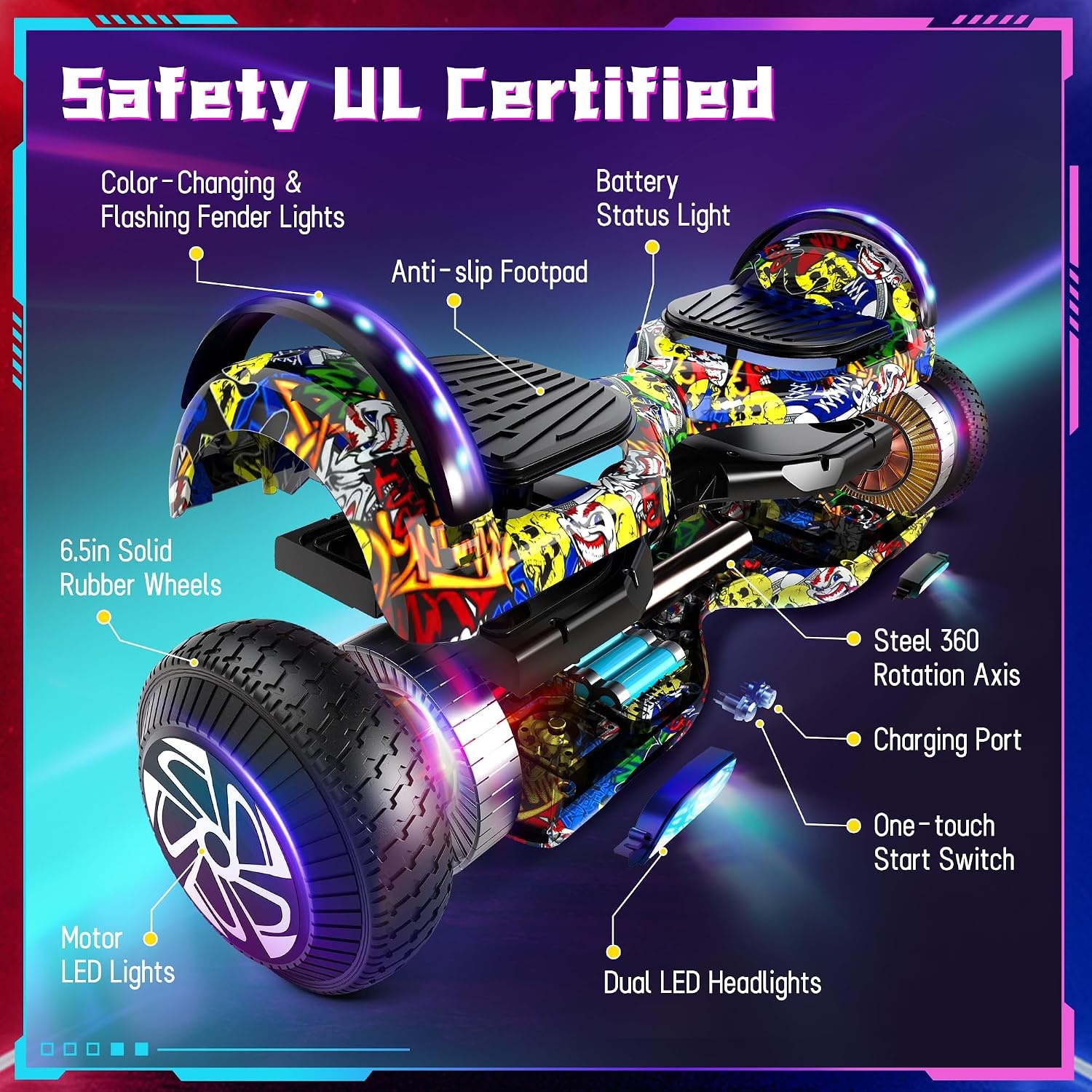 Hoverboard 6.5 inch met Bluetooth & LED - Kinderen - 30% Korting