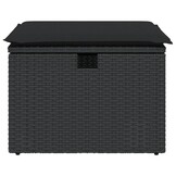 Tuinkruk met Kussen Poly Rattan Zwart 55x55x37 cm (44% Korting)