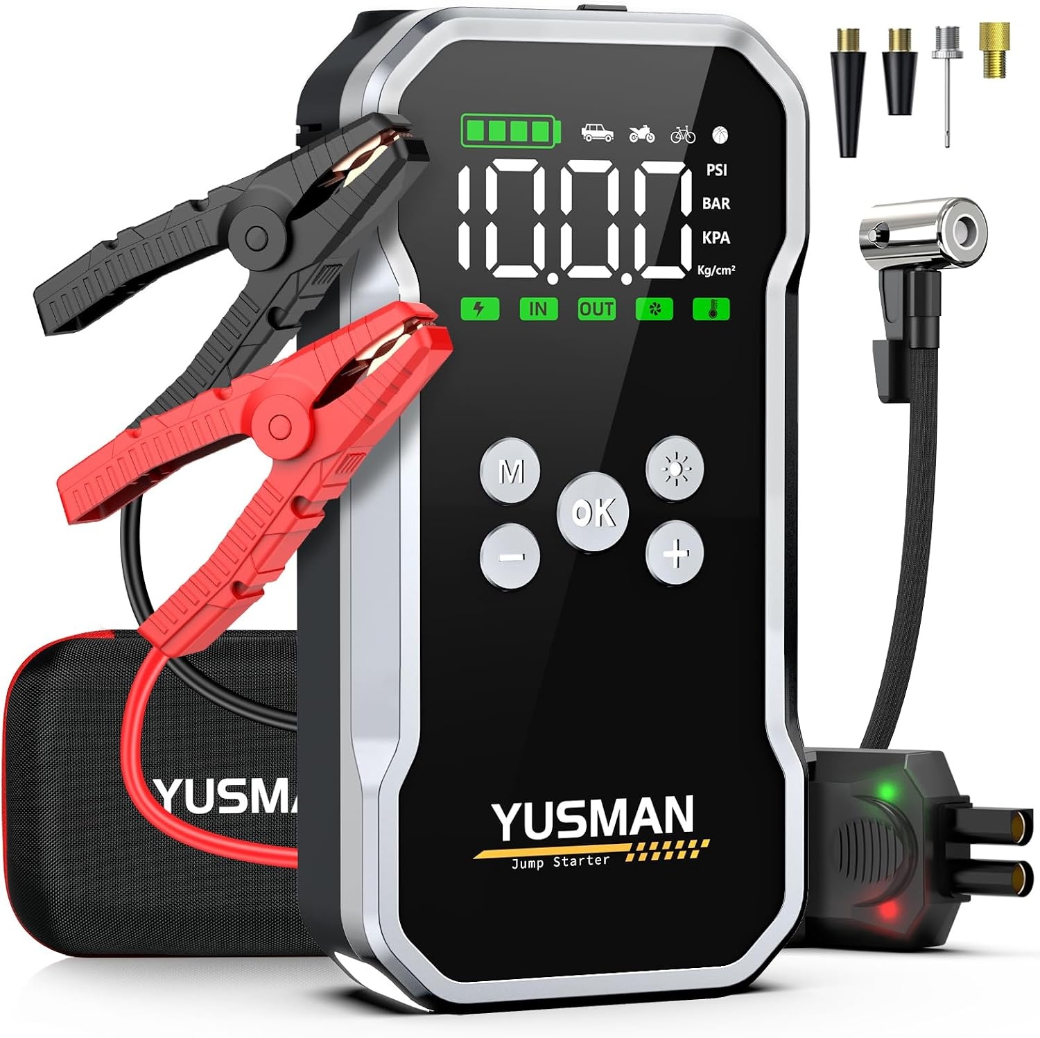 Jump Starter 8000A met Compressor & Powerbank - 34% Korting