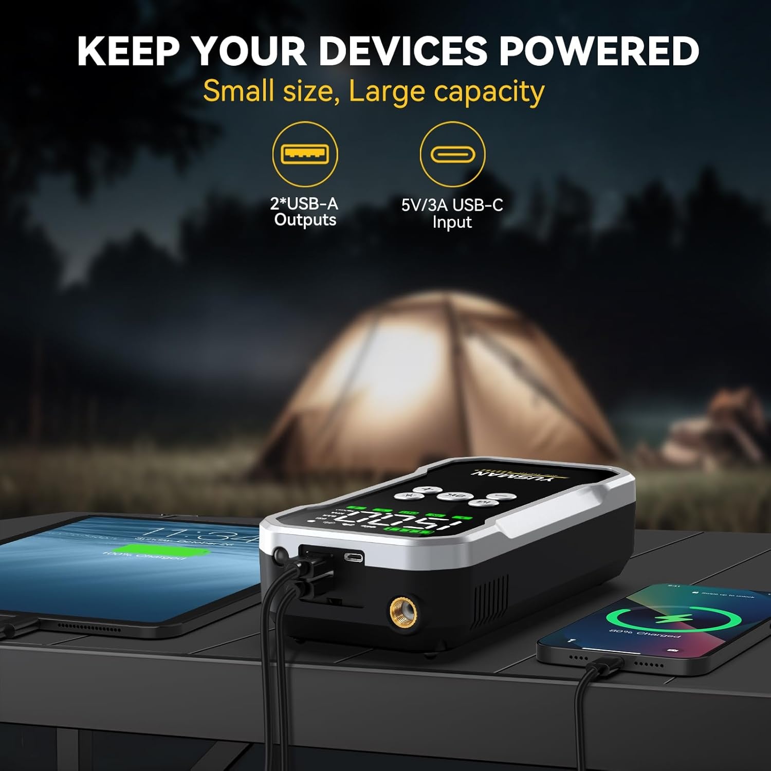 Jump Starter 8000A met Compressor & Powerbank - 34% Korting