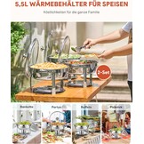 2x 5,5L Chafing Dish Set - RVS met Glazen Deksel - Buffet Warmhoudschaal (-34%)