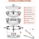2x 5,5L Chafing Dish Set - RVS met Glazen Deksel - Buffet Warmhoudschaal (-34%)