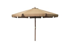 Taupe Parasol met Houten Paal - 330 cm - 35% Korting
