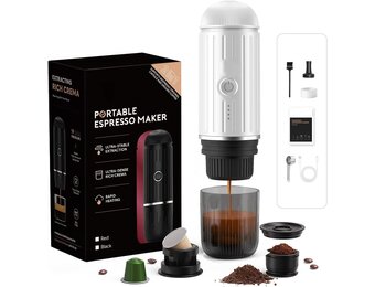 Draagbare Elektrische Espressomachine - Wit (34% Korting)