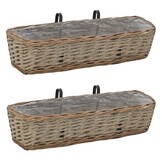 vidaXL Balkonbakken 2 stuks 60 cm wicker - 33% korting