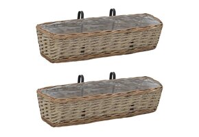 vidaXL Balkonbakken 2 stuks 60 cm wicker - 33% korting