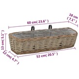 vidaXL Balkonbakken 2 stuks 60 cm wicker - 33% korting