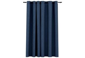 Verduisterend Gordijn Blauw Linnen-look 290x245 cm - 50% Korting