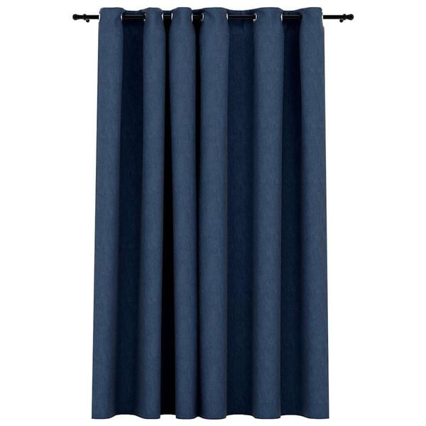Verduisterend Gordijn Linnen-look Blauw (33% Korting)