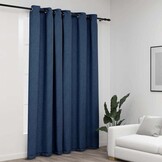 Verduisterend Gordijn Linnen-look Blauw (33% Korting)