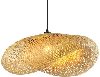 Rotan Hanglamp met Bamboe - 60 cm - Boho Retro Stijl - 34% Korting