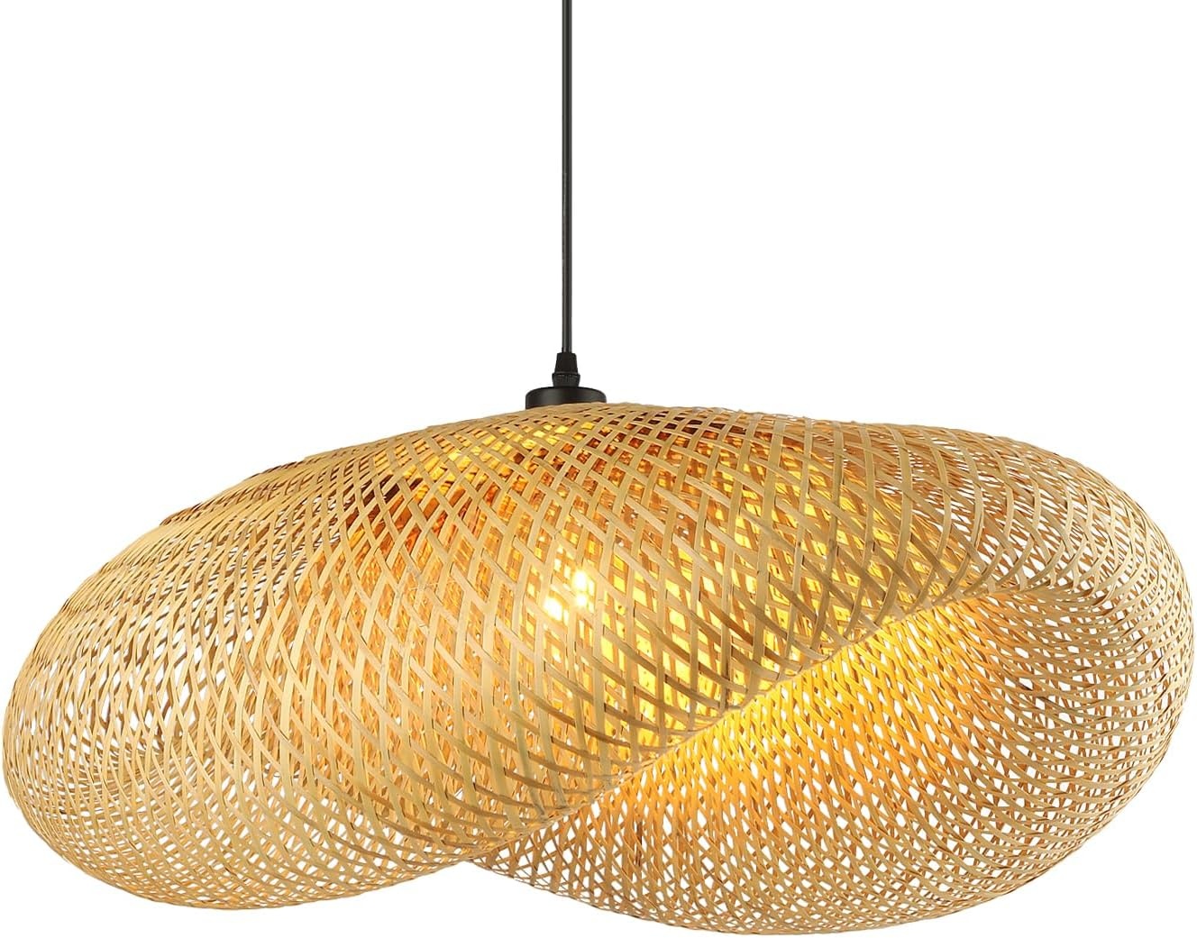 Rotan Hanglamp met Bamboe - 60 cm - Boho Retro Stijl - 34% Korting