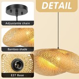 Rotan Hanglamp met Bamboe - 60 cm - Boho Retro Stijl - 34% Korting