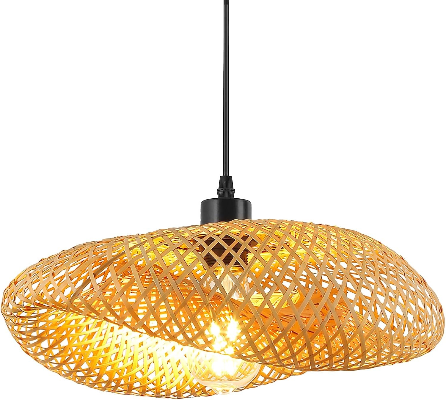 Rotan Hanglamp met Bamboe - 60 cm - Boho Retro Stijl - 34% Korting