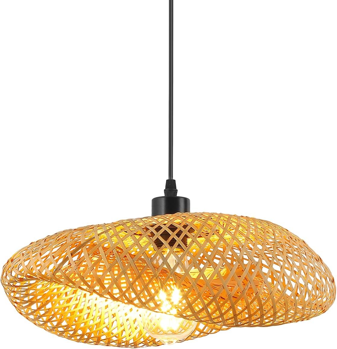 Rotan Hanglamp met Bamboe - 60 cm - Boho Retro Stijl - 34% Korting