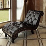 Bruine Chaise Longue Kunstleer - 35% Korting