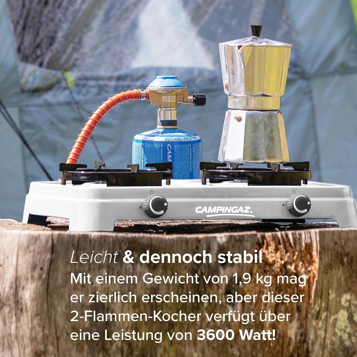 Campingfornuis 2-pits 3600W met Gaspatroon - 34% Korting!