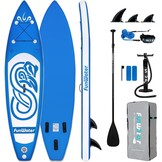 Opblaasbaar SUP Board Blauw 305cm met Kajakstoel & Accessoires | 35% Korting