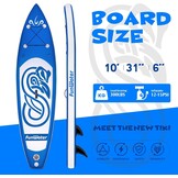 Opblaasbaar SUP Board Blauw 305cm met Kajakstoel & Accessoires | 35% Korting