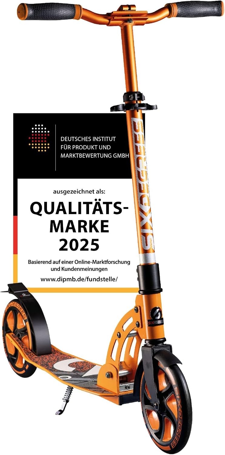 Oranje Stadsstep 205mm | Inklapbaar | 5 Hoogtes Verstelbaar Stuur | 34% Korting