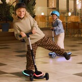 Kinderstep 3-wieler Blauw - Opvouwbaar, LED, Balans-sturen | 34% Korting!