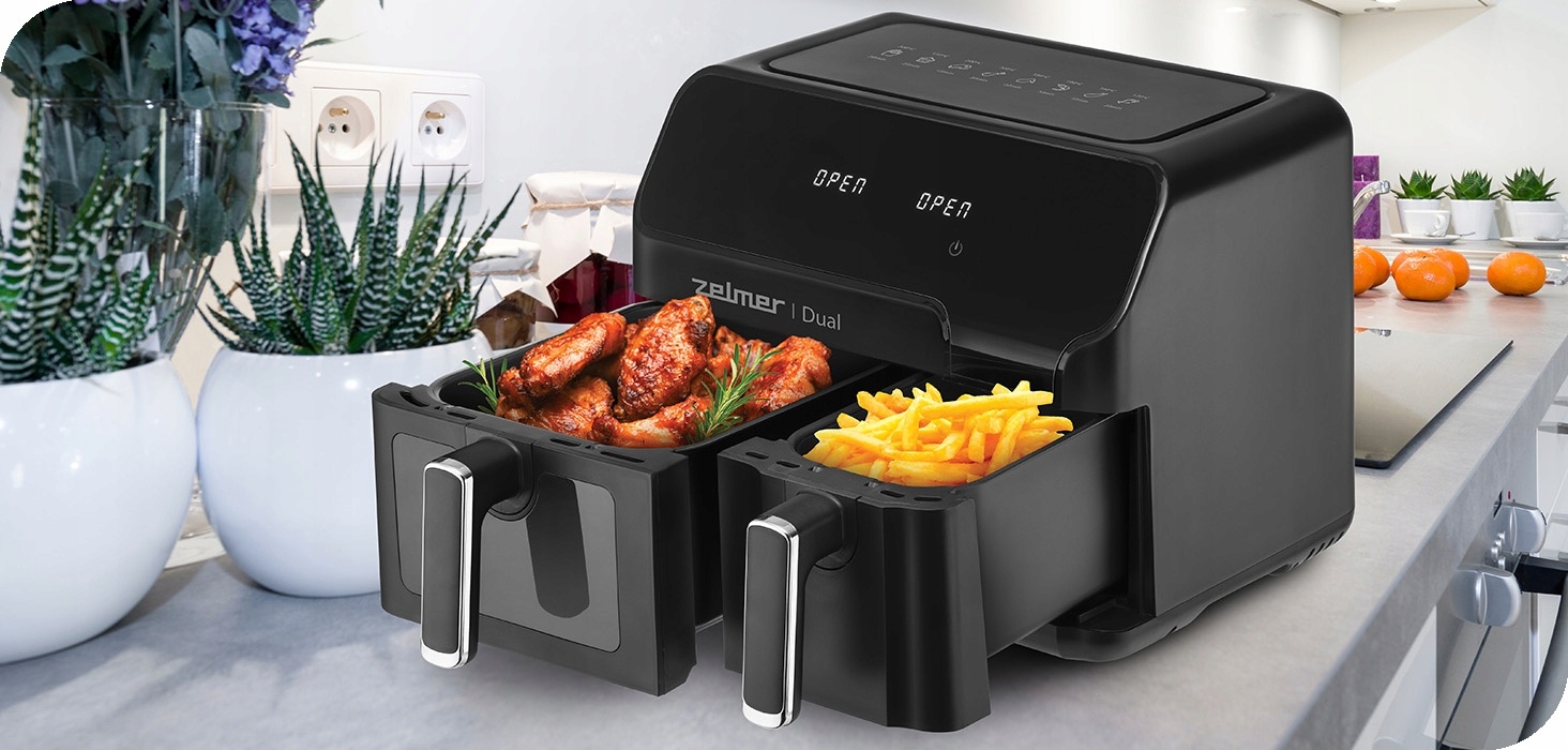 Airfryer Dual Zone 9L 2700W met Venster & 8 Programma's - 35% Korting!
