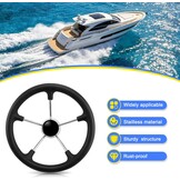 RVS Bootstuurwiel Zwart PU Schuim 34,3cm | 34% Korting