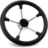 RVS Bootstuurwiel Zwart PU Schuim 34,3cm | 34% Korting