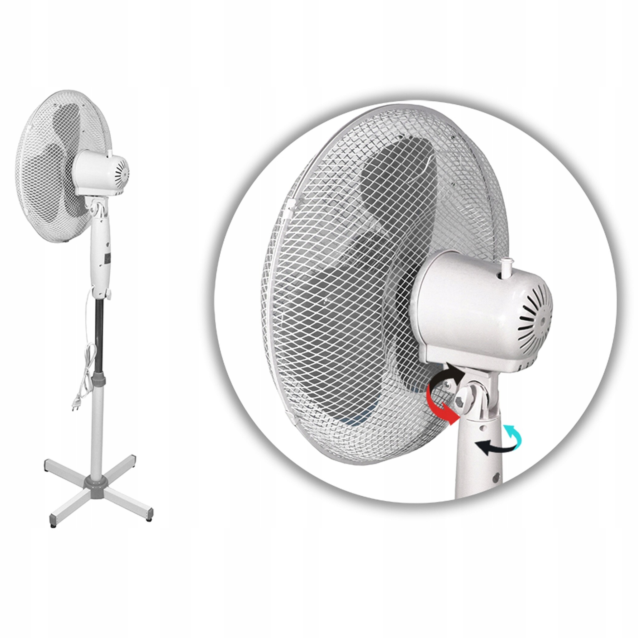 Stabiele Vloerventilator Esperanza 50W - 3 Snelheden - Wit - 32% Korting