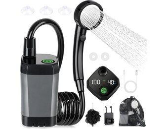 Draagbare Campingdouche met 6000mAh Accu - 33% Korting