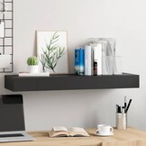 Zwevend Wandschap met Lade 80x25x8 cm Zwart - 66% Korting