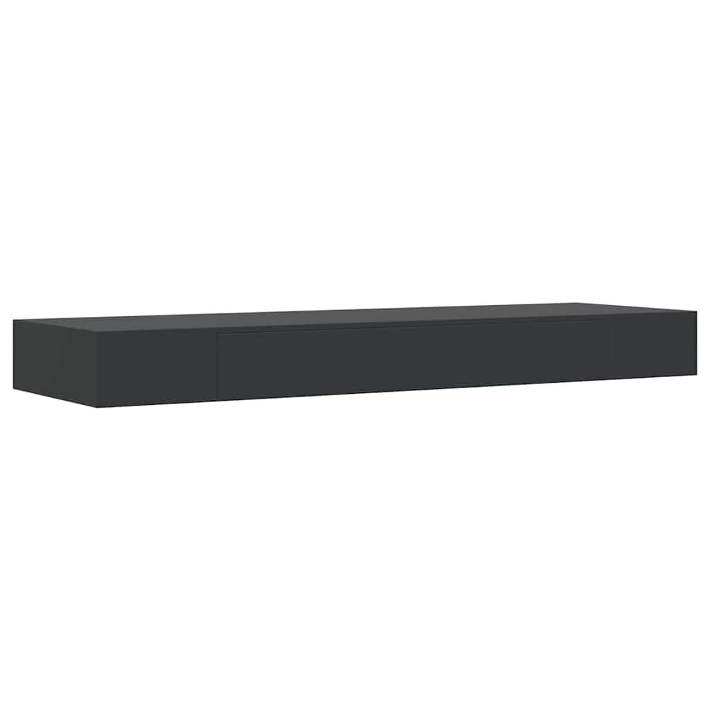 Zwevend Wandschap met Lade 80x25x8 cm Zwart - 66% Korting