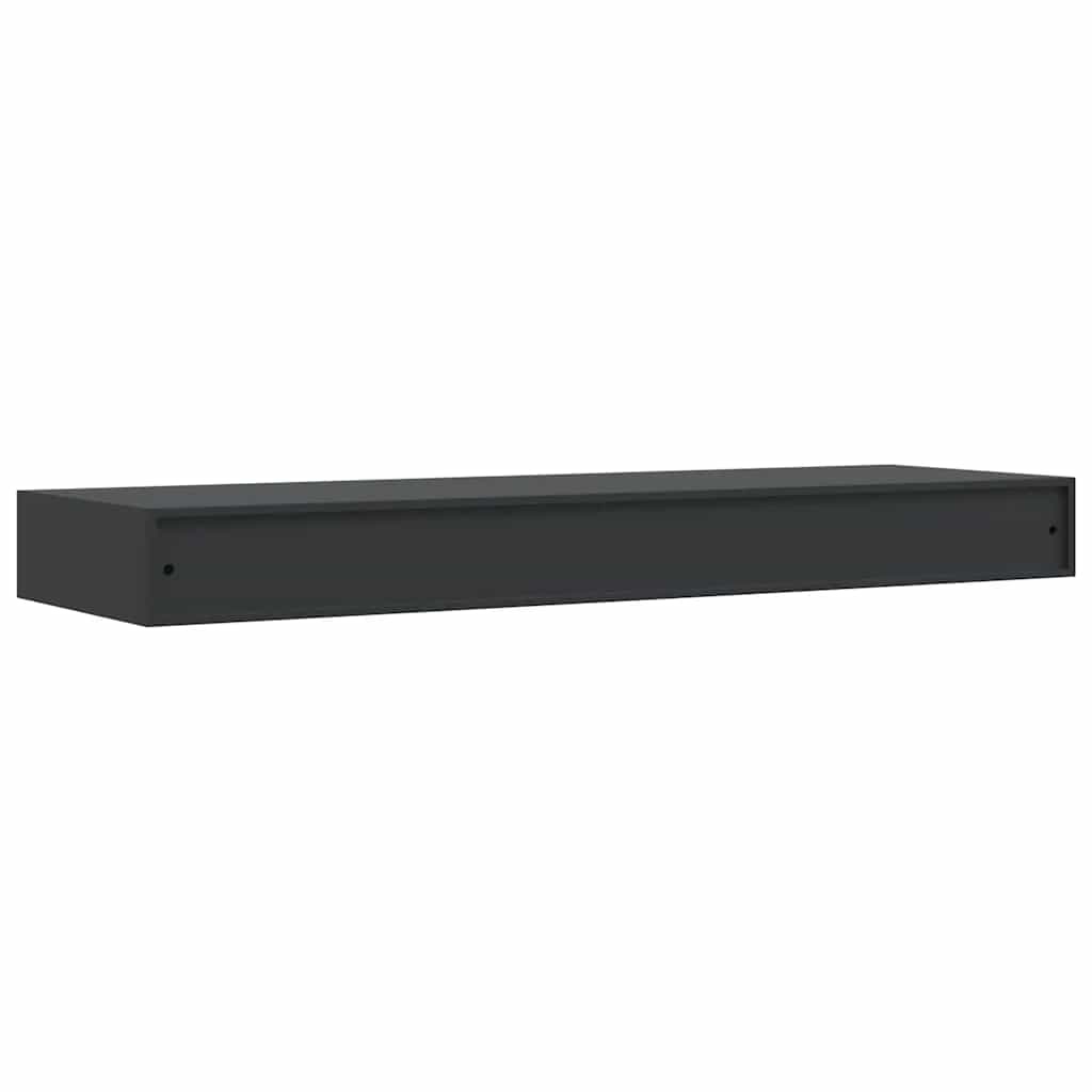 Zwevend Wandschap met Lade 80x25x8 cm Zwart - 66% Korting