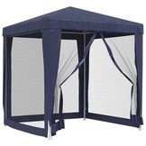 Blauwe Partytent met 4 Mesh Wanden - 2x2m