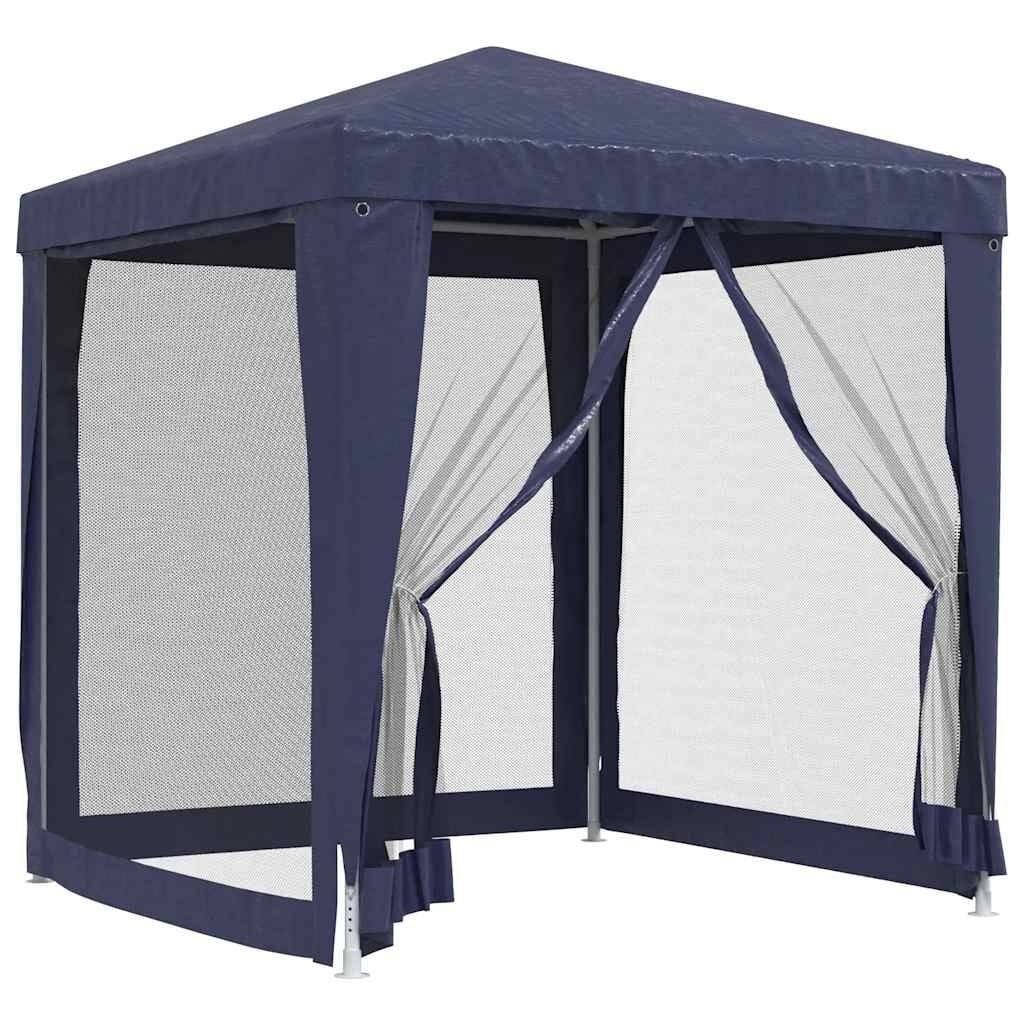 Blauwe Partytent met 4 Mesh Wanden - 2x2m