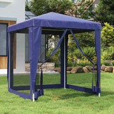 Blauwe Partytent met 4 Mesh Wanden - 2x2m
