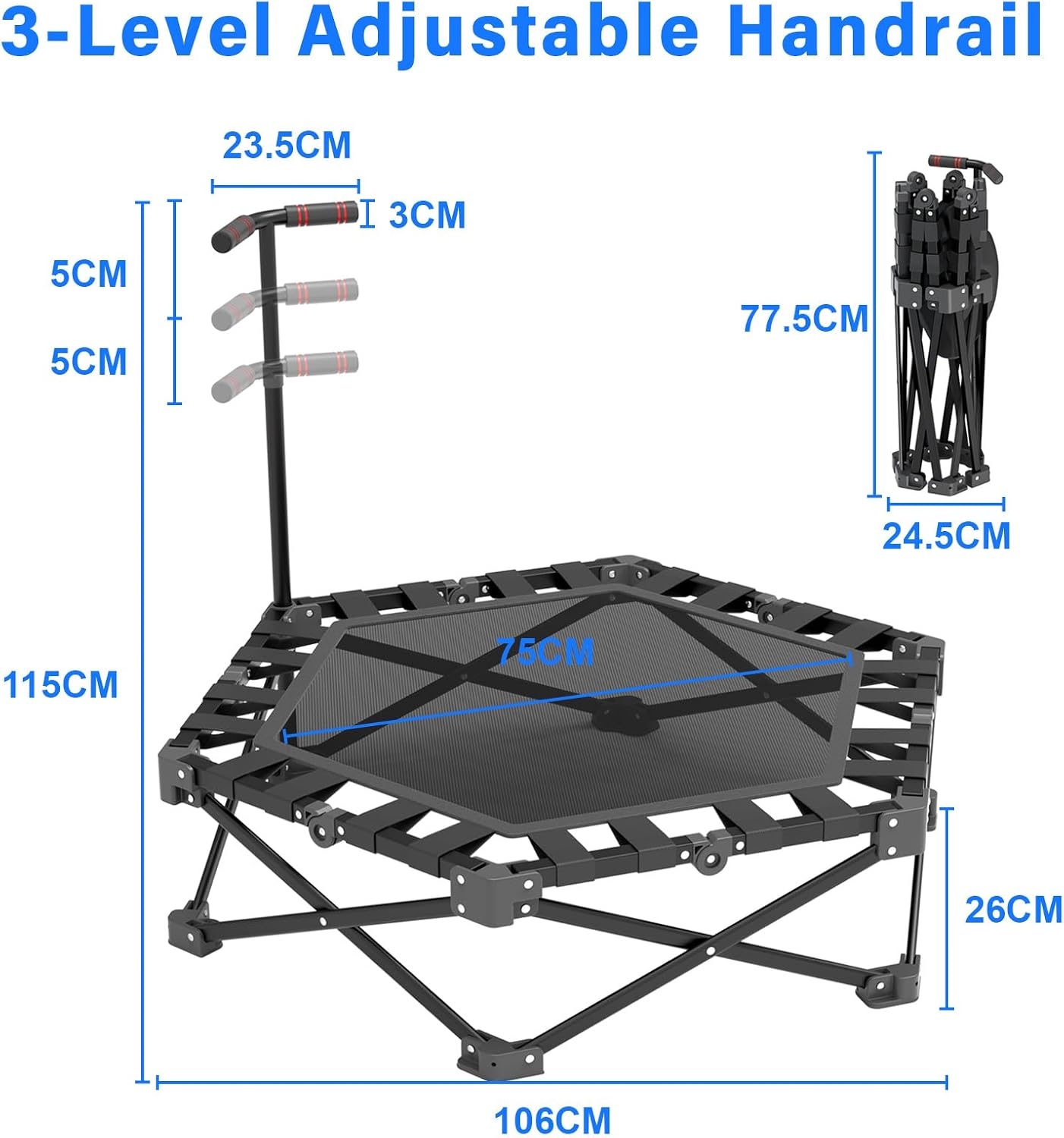 Fitness Trampoline Inklapbaar 106cm - 34% Korting!