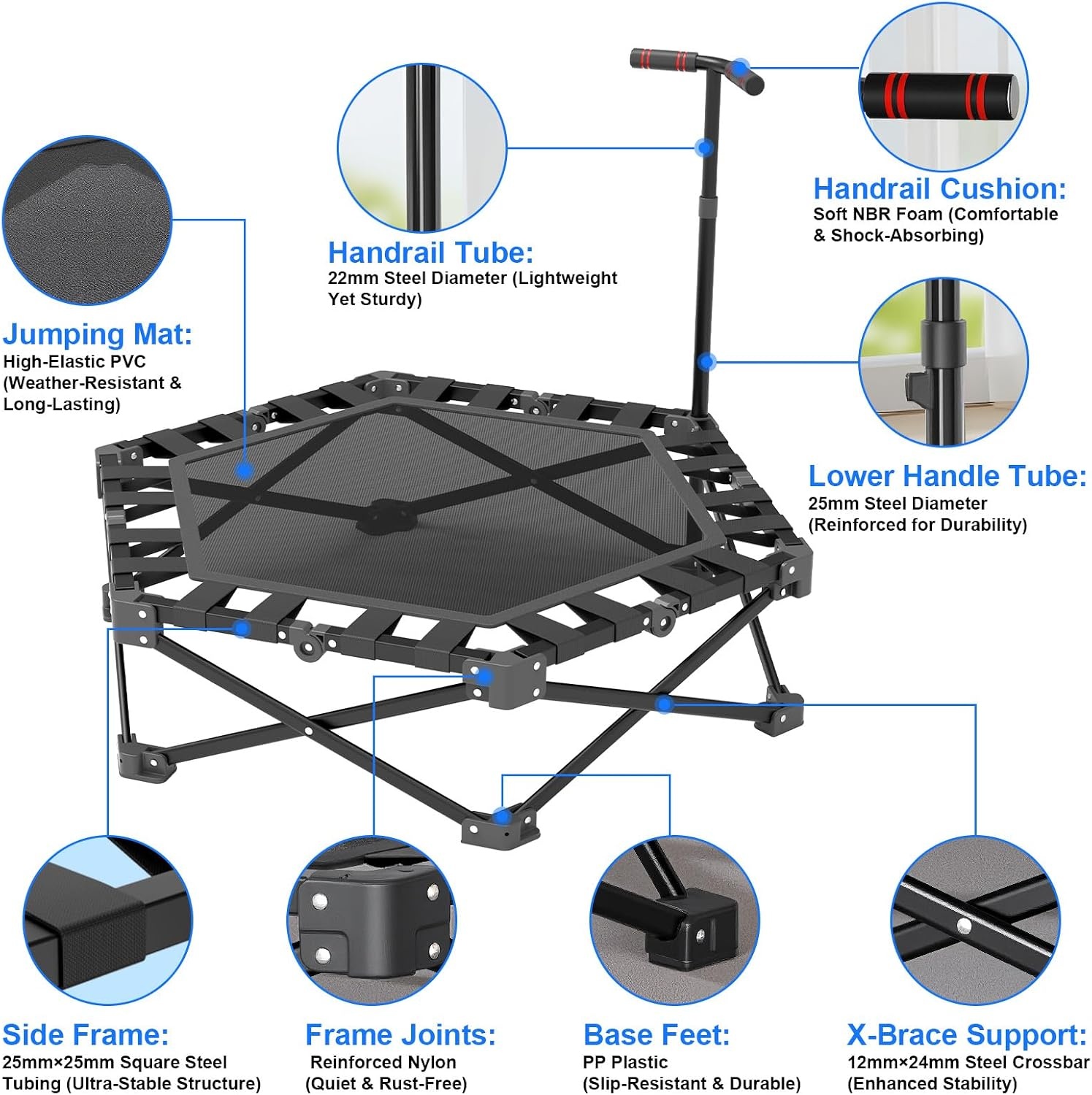 Fitness Trampoline Inklapbaar 106cm - 34% Korting!