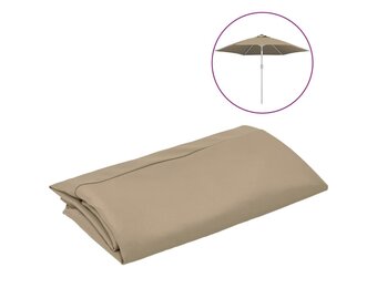 Parasol Vervangingsdoek 300 cm Taupe - 33% Korting