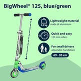 Step voor Kinderen & Volwassenen | 125mm PU-wielen, ABEC-5, Aluminium | Inklapbaar, 100kg | Blauw/Zilver/Groen - 34% Korting