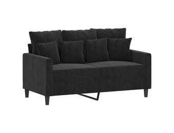 VidaXL Tweezitsbank 120 cm Zwart Fluweel - 52% Korting