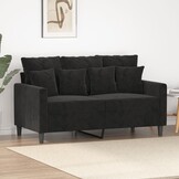 VidaXL Tweezitsbank 120 cm Zwart Fluweel - 52% Korting