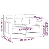 VidaXL Tweezitsbank 120 cm Zwart Fluweel - 52% Korting