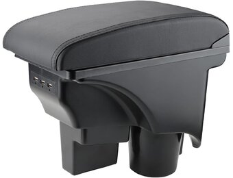 Armleuning middenconsole VW Golf 6 MK6 (08-13) - Zwart met USB & Opbergruimte - 34% Korting